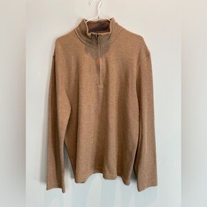 JOSEPH ABBOUD - warm camel color quarter zip pullover sweater